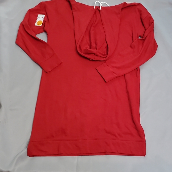 Flirtitude Active Womans Red Long Sleeve Chevron Medium Tunic Dress Casual - Picture 7 of 7